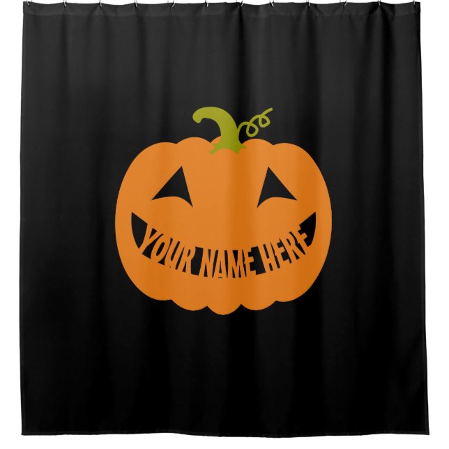 Personalized Halloween Pumpkin Shower Curtain (Front)