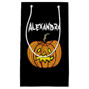 Personalized Halloween Pumpkin Small Gift Bag