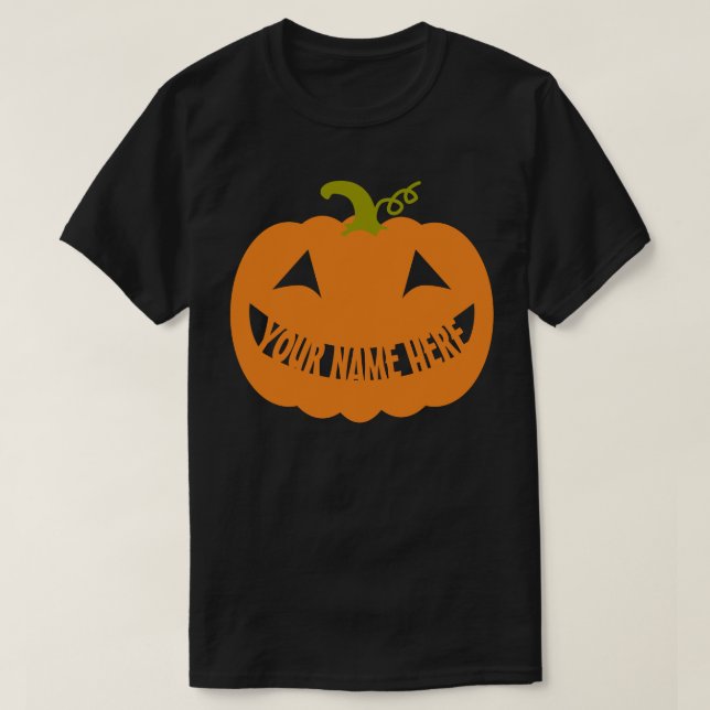 Personalized Halloween Pumpkin T-Shirt (Design Front)