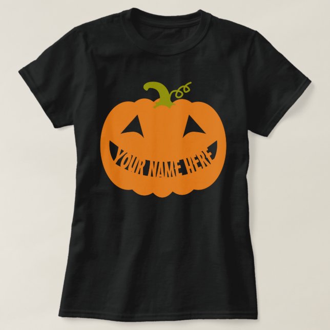 Personalized Halloween Pumpkin T-Shirt (Design Front)