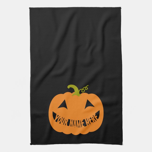 Personalized Halloween Pumpkin Towel (Vertical)