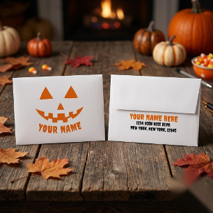 Personalized Halloween Return Address on Back Envelope