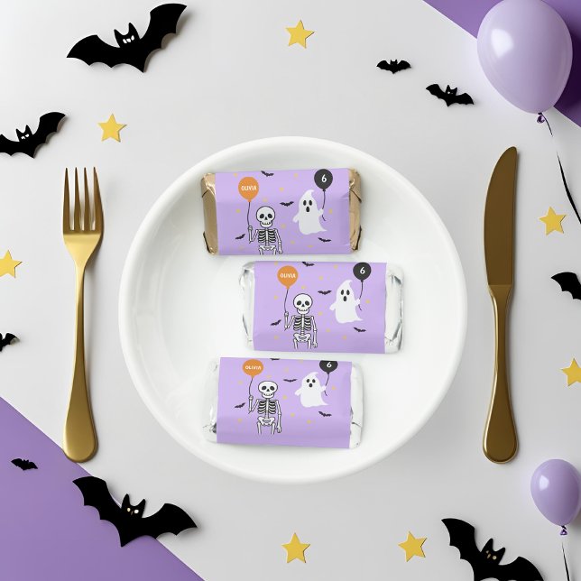 Personalized Halloween Skeleton & Ghost Birthday  Hershey's Miniatures (Creator Uploaded)