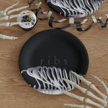 Personalized Halloween Skeleton Ribs Black White