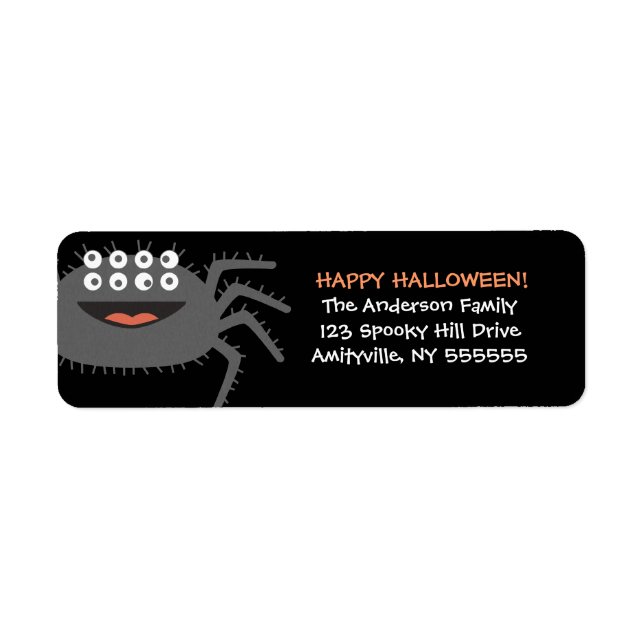 Personalized Halloween Spider Return Address Label (Front)