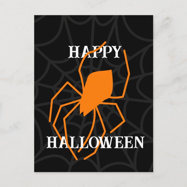 Personalized Halloween Spider Web Invitation Postcard (Front)