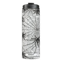 Personalized Halloween Spider Web Thermal Tumbler
