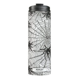 Personalized Halloween Spider Web Thermal Tumbler