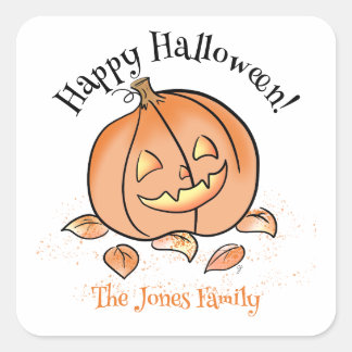 Personalized Halloween Sticker Cute Jack o Lantern