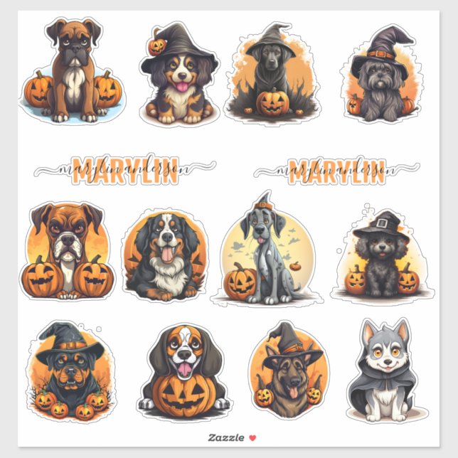 PERSONALIZED HALLOWEEN STICKERS FOR DOG PARENTS (Sheet)
