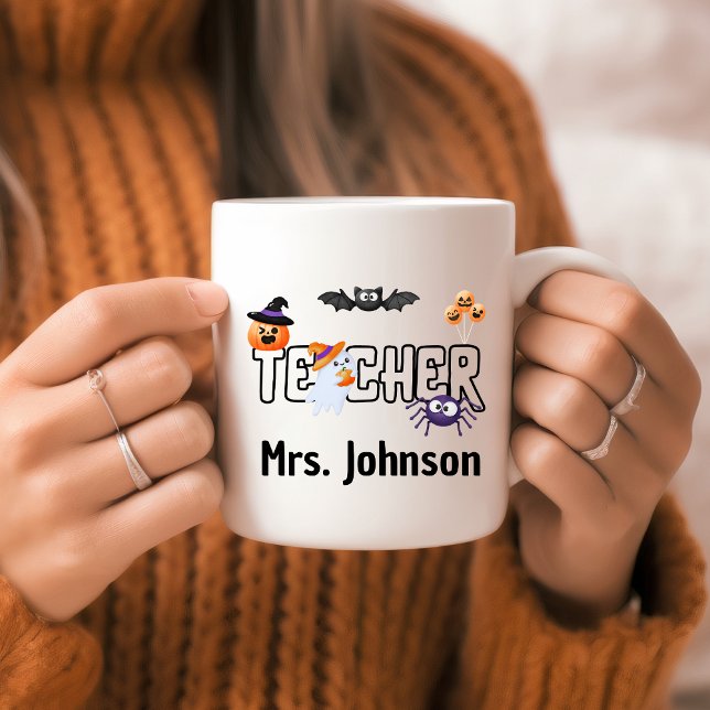 Personalized Halloween Teacher Cute Gift Funny Coffee Mug (Creator Uploaded)