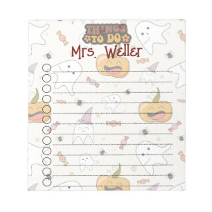 Personalized Halloween Themed Pumpkin, Ghost Notepad