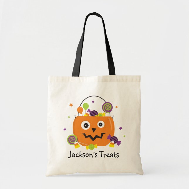 Personalized Halloween Trick or Treat Bag for Kids (Front)