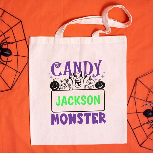 Personalized Halloween Trick or Treat Goodie  Tote Bag