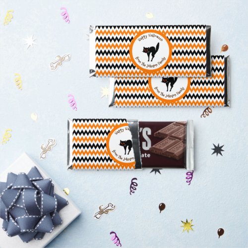 Personalized Halloween Trick or Treat Spooky Cat Hershey Bar Favors