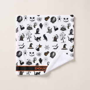 Personalized Halloween washcloth