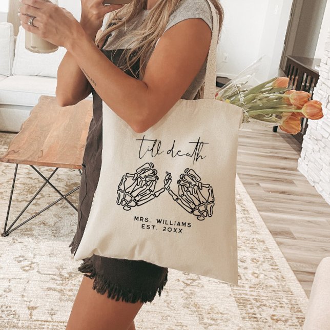 Personalized Halloween Wedding Till Death Tote Bag (Creator Uploaded)