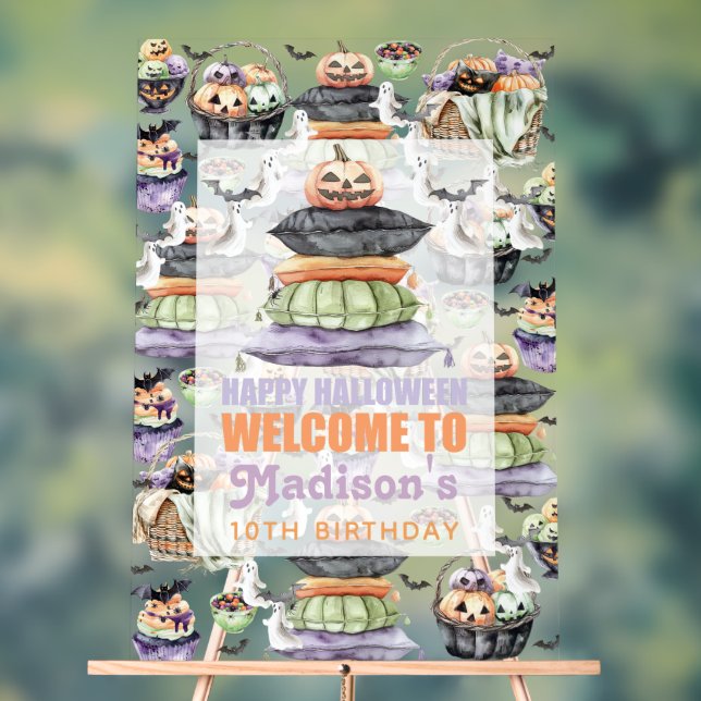 Personalized Halloween Welcome Sign (Neutral)