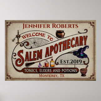 Personalized Halloween Welcome To Salem Pothecary Poster