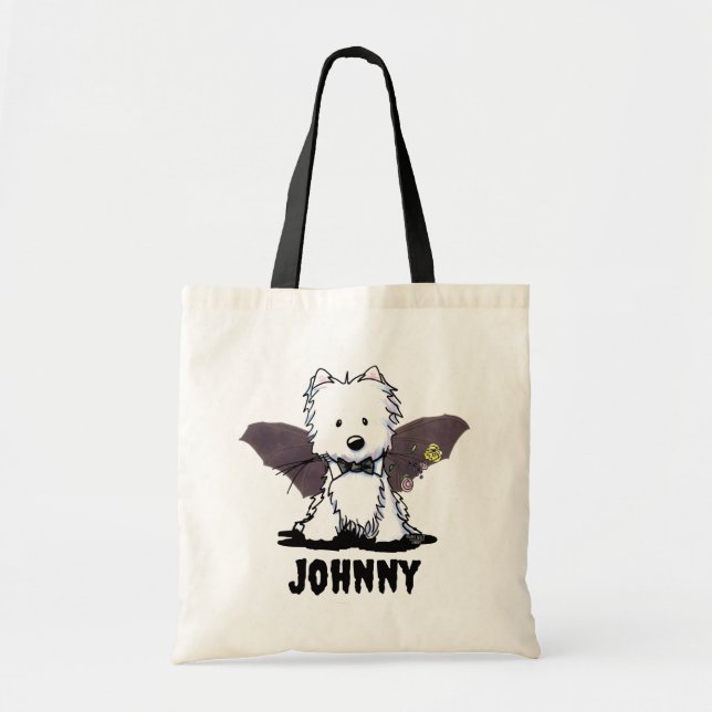 Personalized Halloween Westie Tote Bag (Front)