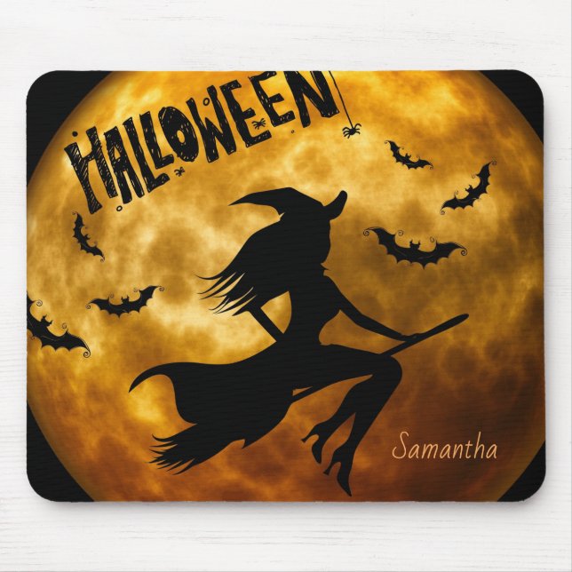 Personalized Halloween Witch Personalized Mouse Pa Pad (Front)