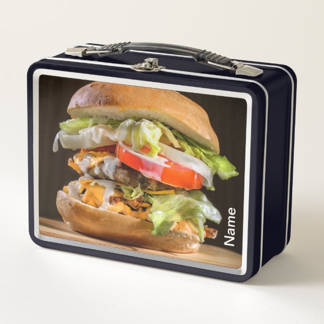 Personalized Hamburger Metal Lunchbox (Front)
