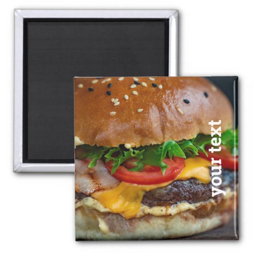 Personalized Hamburger Photo Magnet