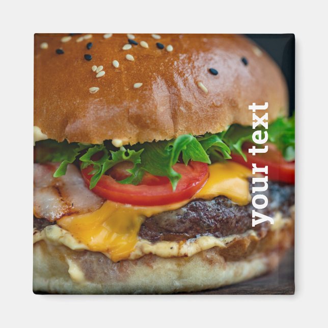 Personalized Hamburger Photo Magnet (Front)