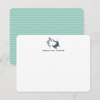 Personalized Hammerhead Shark Note Cards