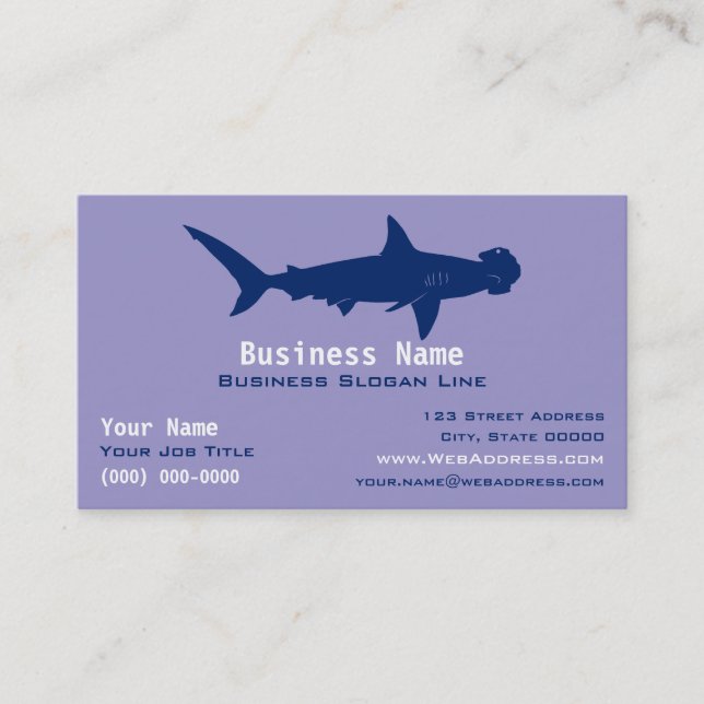 Personalized Hammerhead Shark | Ocean / Marine Business Card (Front)