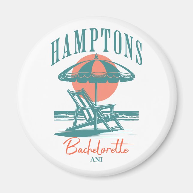 personalized hamptons bachelorette  lounger  magnet (Front)