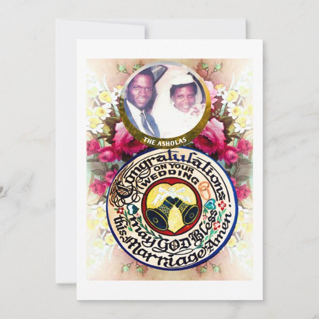 Personalized Hand carved Gourd Wedding Gift Card (Front)