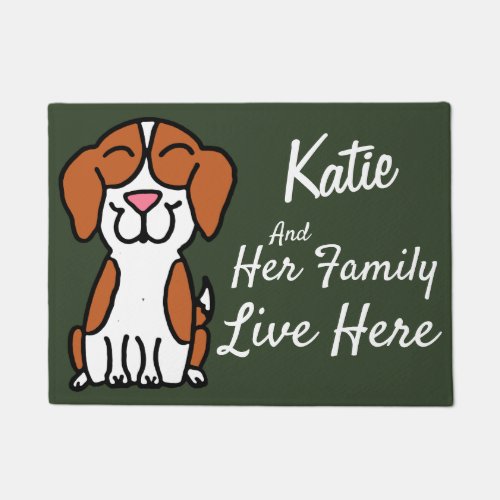 Personalized Hand Drawn Beagle Doormat