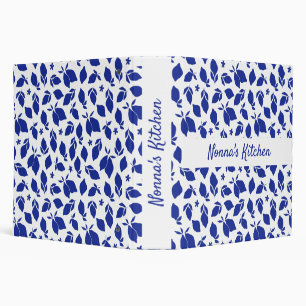 Personalized Hand Drawn Italian Blue Lemons  3 Ring Binder