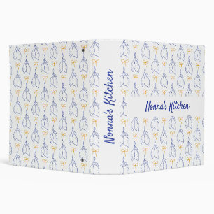Personalized Hand Drawn Italian Blue Lemons  3 Ring Binder