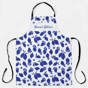Personalized Hand Drawn Italian Blue Lemons Apron