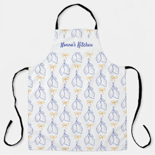 Personalized Hand Drawn Italian Blue Lemons Apron