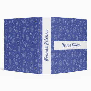 Personalized Hand Drawn Italian Lemons Blue 3 Ring Binder