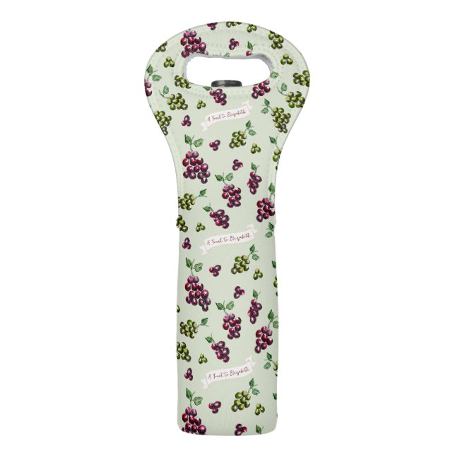 Personalized Hand-Drawn Wine Grapes Cute Vineyard Bag (Front)