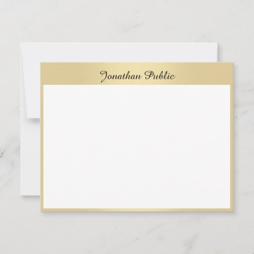 Personalized Hand Gold Script Text Template Flat
