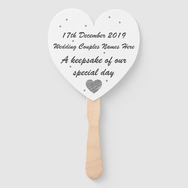 Personalized Hand Held Fan - Wedding Keepsake (Front)