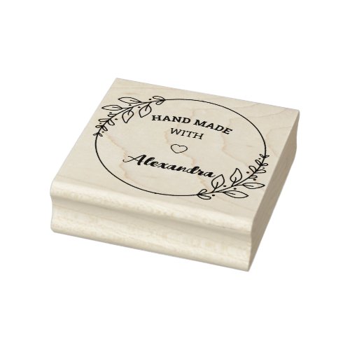 Personalized Hand Made With Love Rubber Stamp