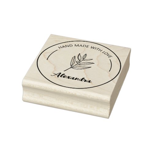 Personalized Hand Made With Love Rubber Stamp