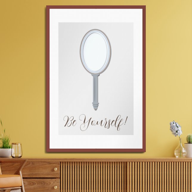 Personalized Hand Mirror Silver Gold Inspirational Framed Art (Living Room)