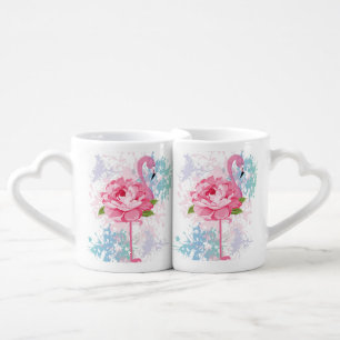 Personalized Hand painted flamingo Coffee Mug Set