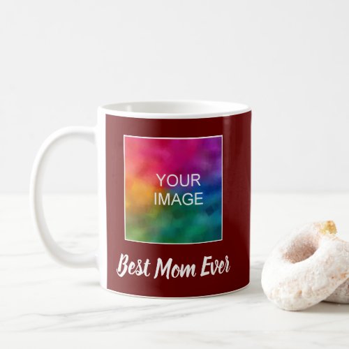 Personalized Hand Script Dark Red Best Mom Ever Coffee Mug