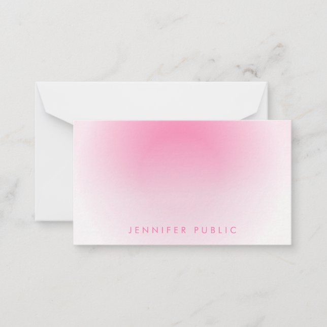 Personalized Hand Script Monogram Custom Note Card (Front)