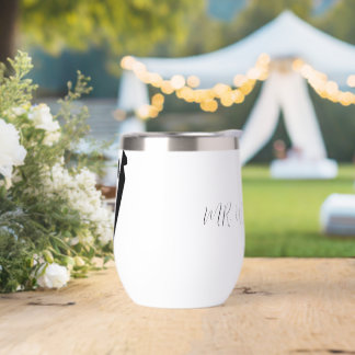 Personalized Hand Scripted Wedding Tuxedo Thermal Wine Tumbler