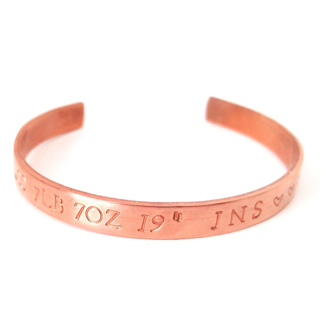 Personalized Hand Stamped Rose Gold Cuff Bracelet Zazzle