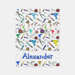Personalized Hand Tools and Hardware Pattern Fleece Blanket